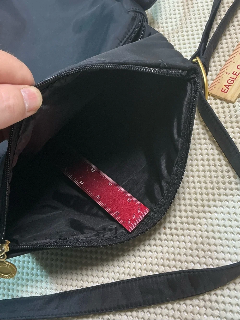 Stone Mountain Black Nylon Crossbody Organizer Purse Adjustable Strap